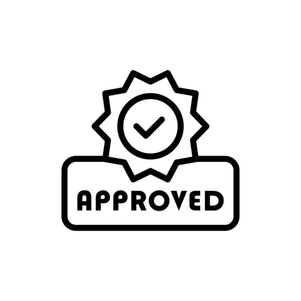 Approved Certified Medal Icon Flat Design Rosette Icon Award Vector — 스톡 벡터