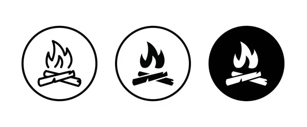 Fire Flame Icon Vector Sign Symbol Logo Illustration Editable Stroke — Stockvektor