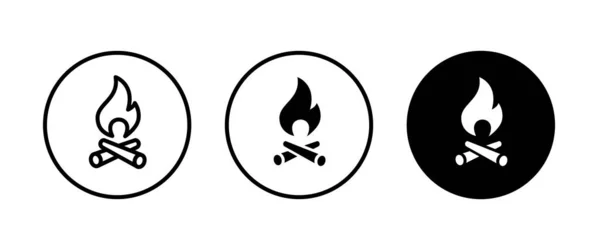 Fire Flame Icon Vector Sign Symbol Logo Illustration Editable Stroke — Stockvektor