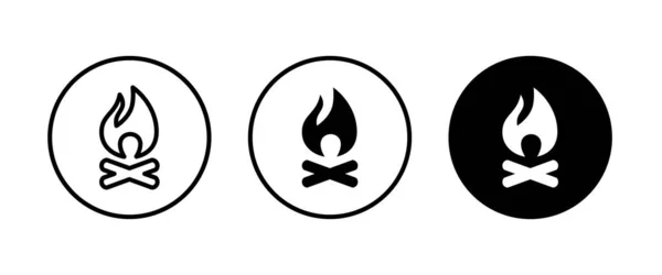 Fuego Llama Icono Vector Signo Símbolo Logotipo Ilustración Carrera Editable — Vector de stock