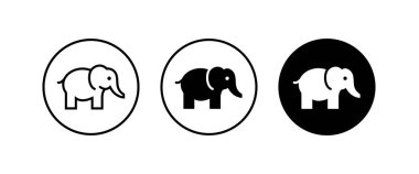elephant wild animal icon vector, sign, symbol, logo, illustration, editable stroke, flat design style isolated on white linear clipart