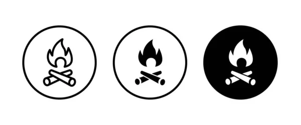Fire Flame Icon Vector Sign Symbol Logo Illustration Editable Stroke — Stock vektor