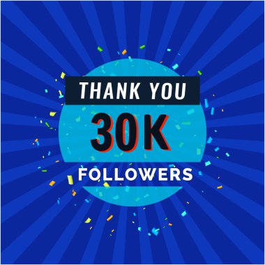 Takipçiler tebrik kartı için teşekkürler. Sosyal ağlar için vektör illüstrasyonu. Web kullanıcısı veya blogcu bir dizi aboneyi kutluyor.