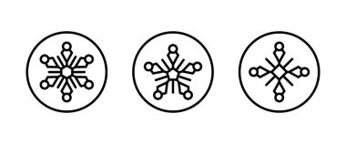 Kar tanesi ikonu. Kar kış bayramı simgeleri, düzenlenebilir vuruşlar, düz dizayn biçimi beyaz doğrusal piktogram, düğme, vektör, işaret, logo, illüstrasyon