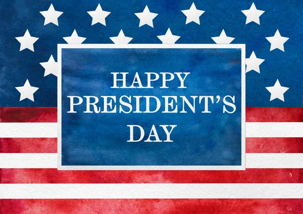 Happy Presidents Day. Congratulatory inscription and American Flag — Stock Photo, Image