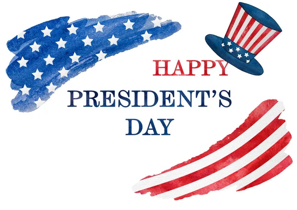 Happy Presidents Day. Congratulatory inscription and American Flag — Stock Photo, Image