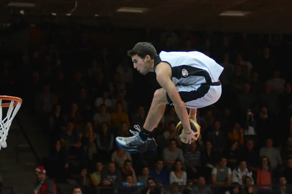 Face Team acrobático basquete show — Fotografia de Stock