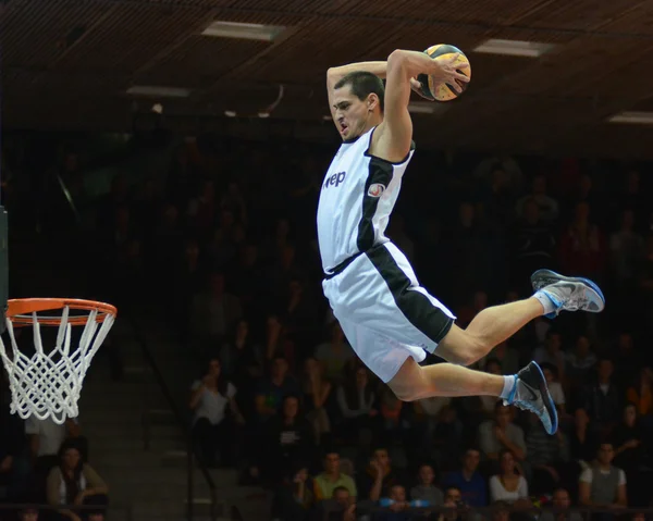 Show acrobático de baloncesto de Face Team Imágenes de stock libres de derechos
