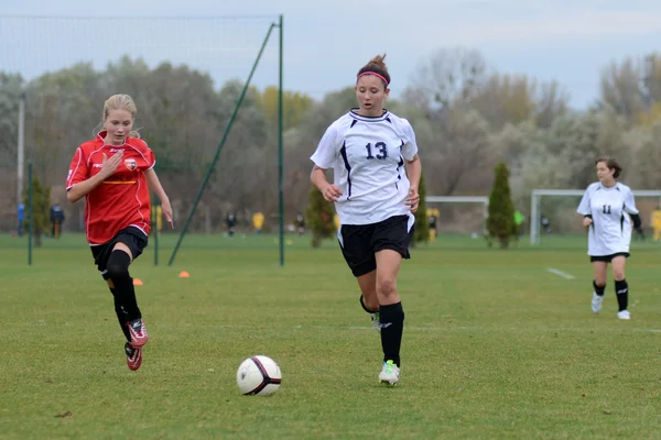 Mädchenfußball — Stockfoto