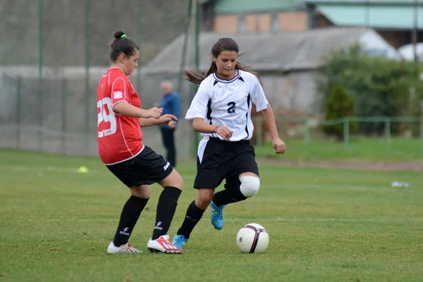 Meisje voetbal — Stockfoto