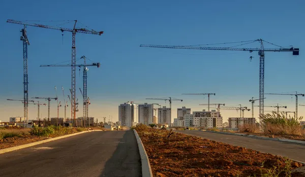 Une Construction Grandiose Quartier Résidentiel Une Route Israël Ashkelon Août — Photo