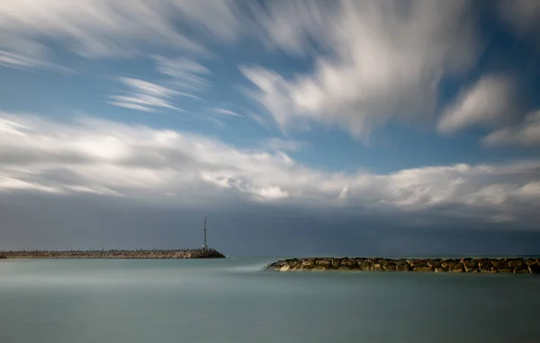 Faro Ashkelon Inverno Con Tempo Diverso Israele Ashkelon Medio Oriente — Foto Stock