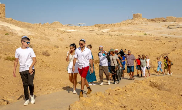 Celebración Del Bar Mitzvah Masada Israel Octubre 2021 Gente Está — Foto de Stock