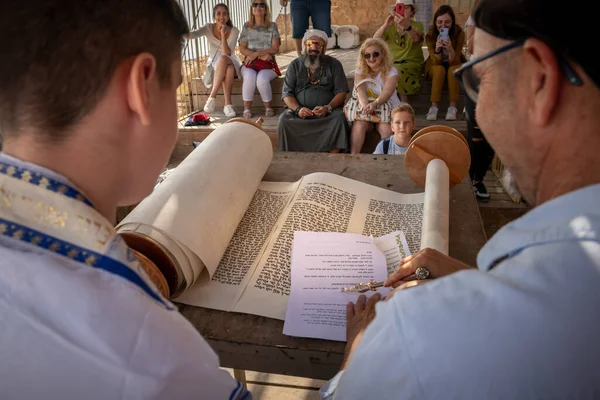 Bar Mitzvah Celebration Masada Israel October 2021 People Celebrating Having — ストック写真