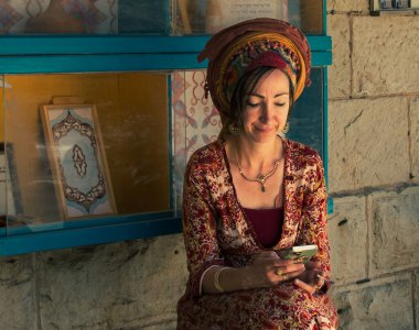 Portrait of a woman traveling to Ein Keren on a hot, sunny day. Israel Jerusalem June 2022