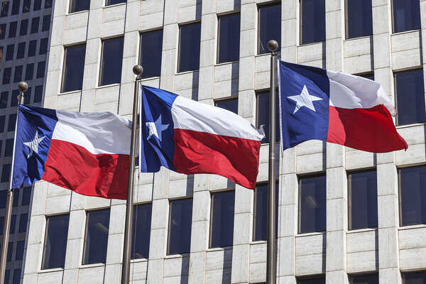 Three Texas flags