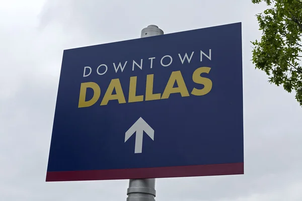 Innenstadt-Dallas-Schild — Stockfoto