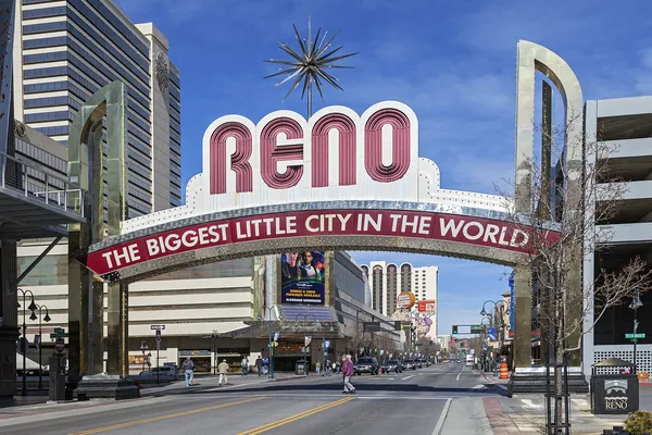 Il segno di Reno Arch, Nevada — Foto Stock