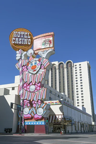 Circus Circus Hotel and Casino Neon Sign at Reno, Nevada — Stock Photo, Image