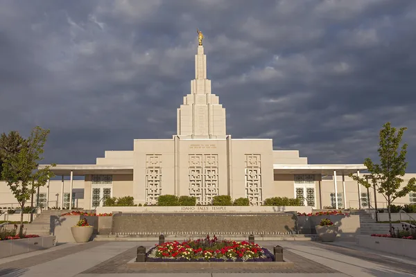 Temple Mormon à Idaho Falls, ID Photo De Stock