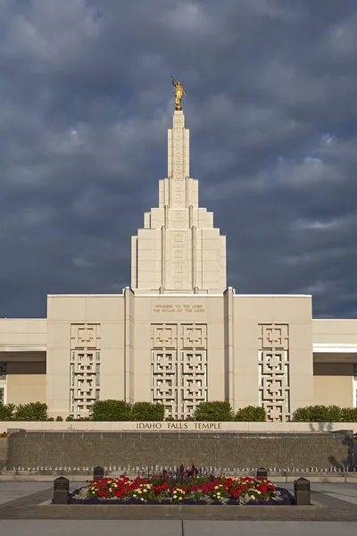 Mormonský chrám v idaho falls, id Stock Fotografie