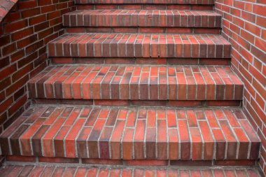 Red stairs made of bricks toward somewhere clipart