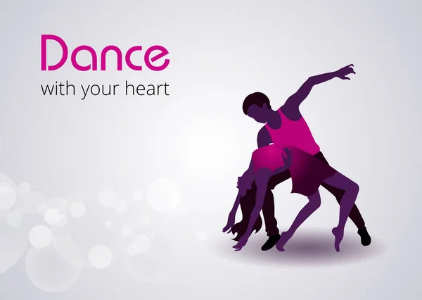 Dance Your Heart Vector Poster Perfect Dance Studio Performance Couple — Stock Vector