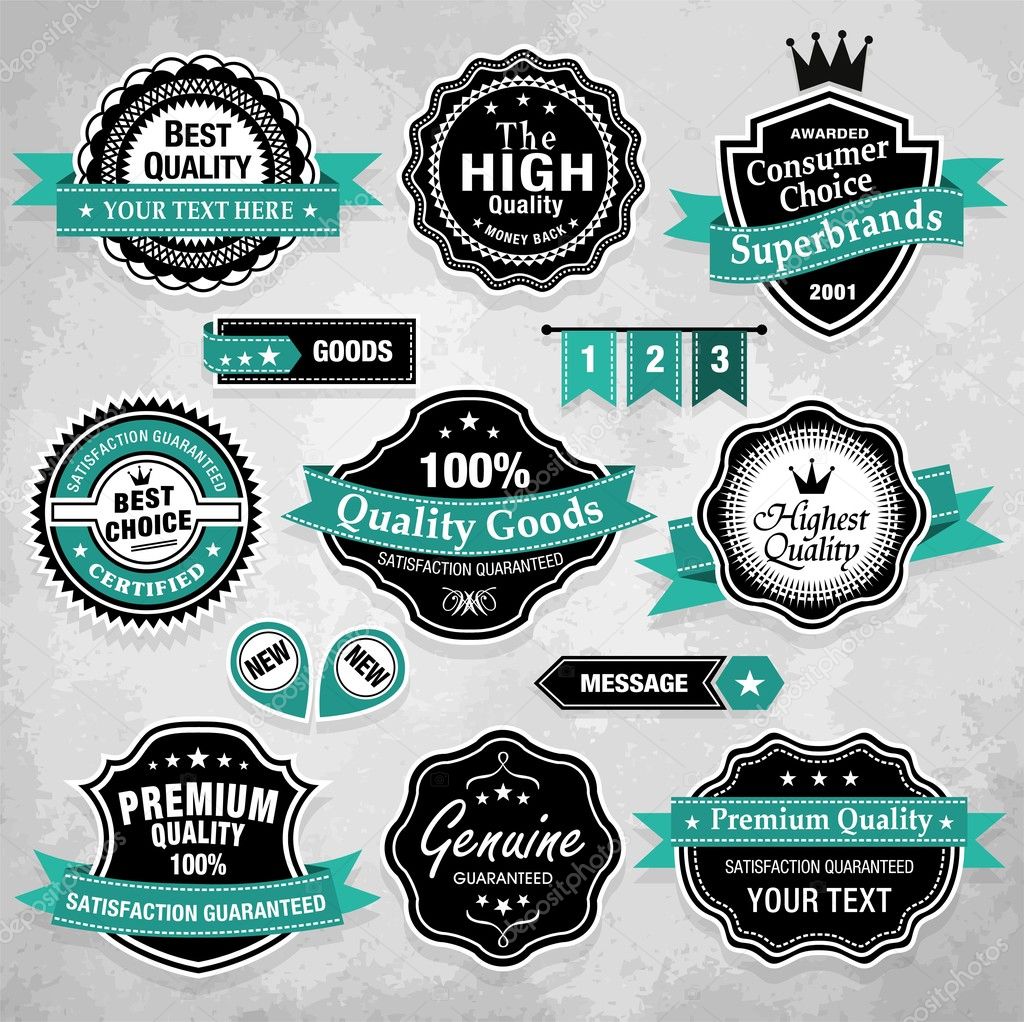 Collection of vintage retro labels, badges and icons