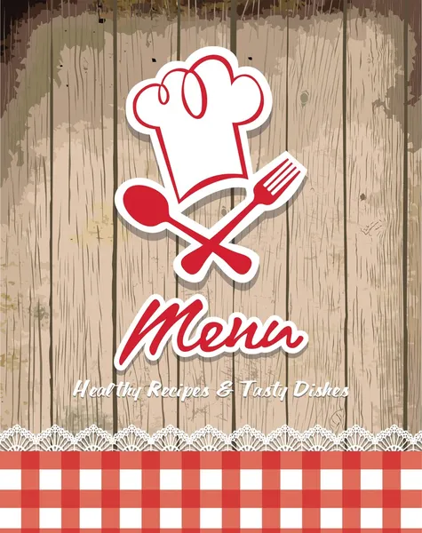 Ilustración de marco retro vintage con diseño de menú de restaurante — Vector de stock