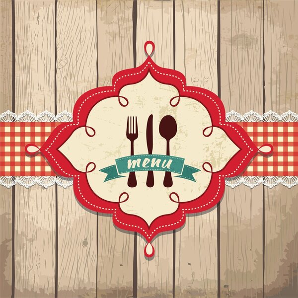 Иллюстрация винтажной ретро-рамы с дизайном меню ресторана
