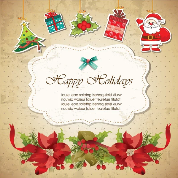 Vintage christmas frame background — Stock Vector