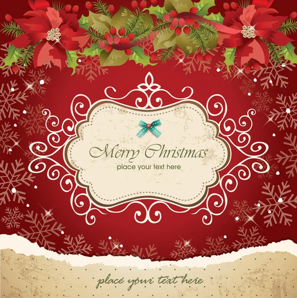 Vintage christmas frame background — Stock Vector