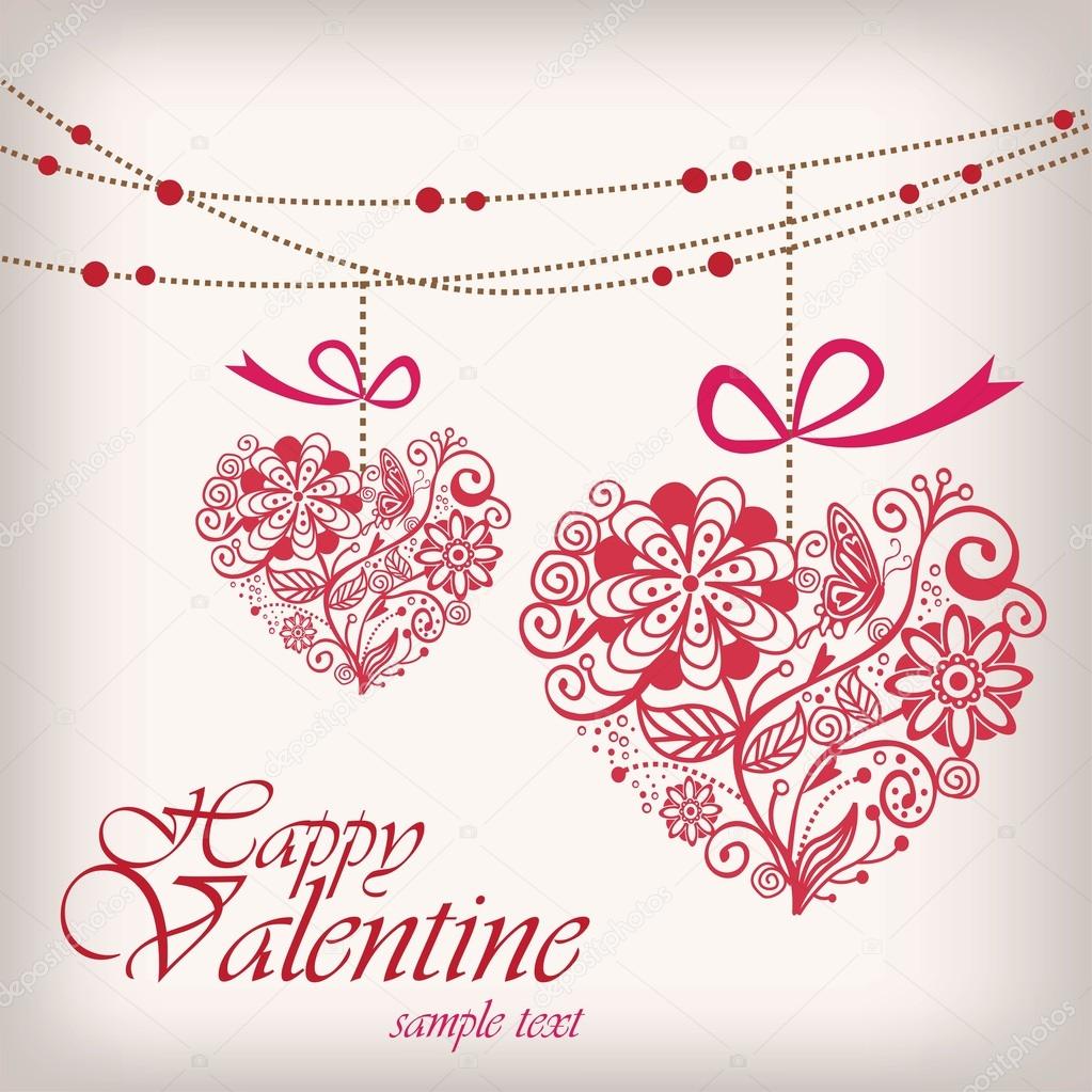 Valentine’s day greeting hanging heart