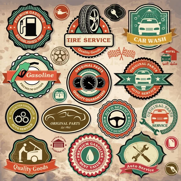 Collection d "étiquettes, badges et icônes vintage rétro grunge — Image vectorielle