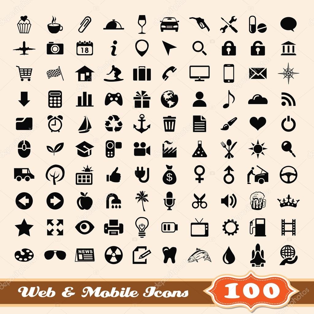 Icons for web and mobile elements collection