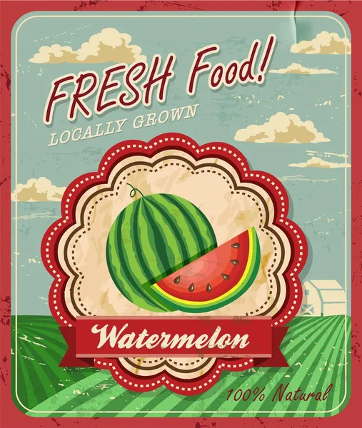 Diseño de póster de comida fresca retro — Vector de stock