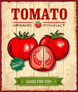 retro Vintage domates poster tasarımı