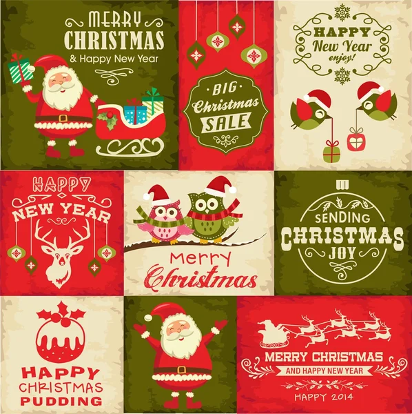 Vector set kerst symbolen — Stockvector