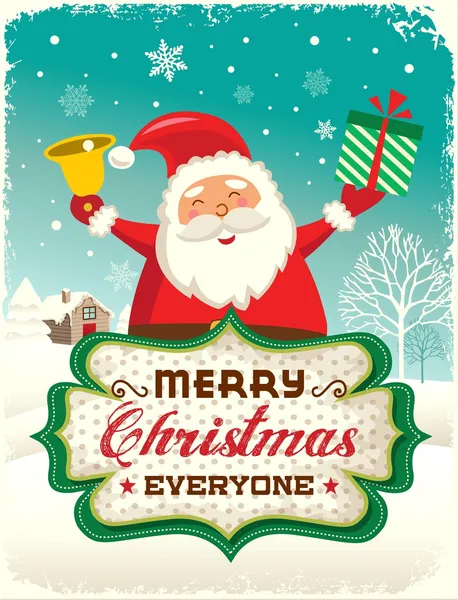 Santa Claus greeting card design — Stock Vector