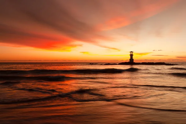 Landscape Khaolak Lighthouse Colorful Sky Twilight Time — Fotografia de Stock