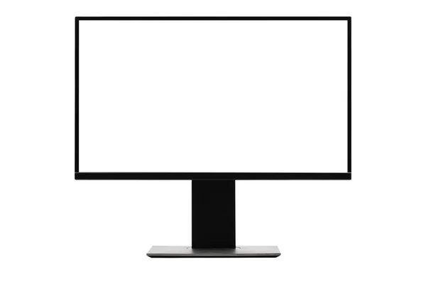 Zobrazení Monitoru Počítače Izolované Bílém Pozadí Oříznutou Cestou — Stock fotografie