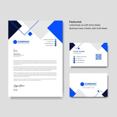 Profesyonel yaratıcı antet ve kartvizit şablonu