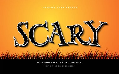 korkunç çizgi film düzenlenebilir metin efekti