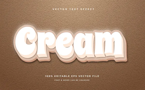 Crème Effet Texte Modifiable — Image vectorielle