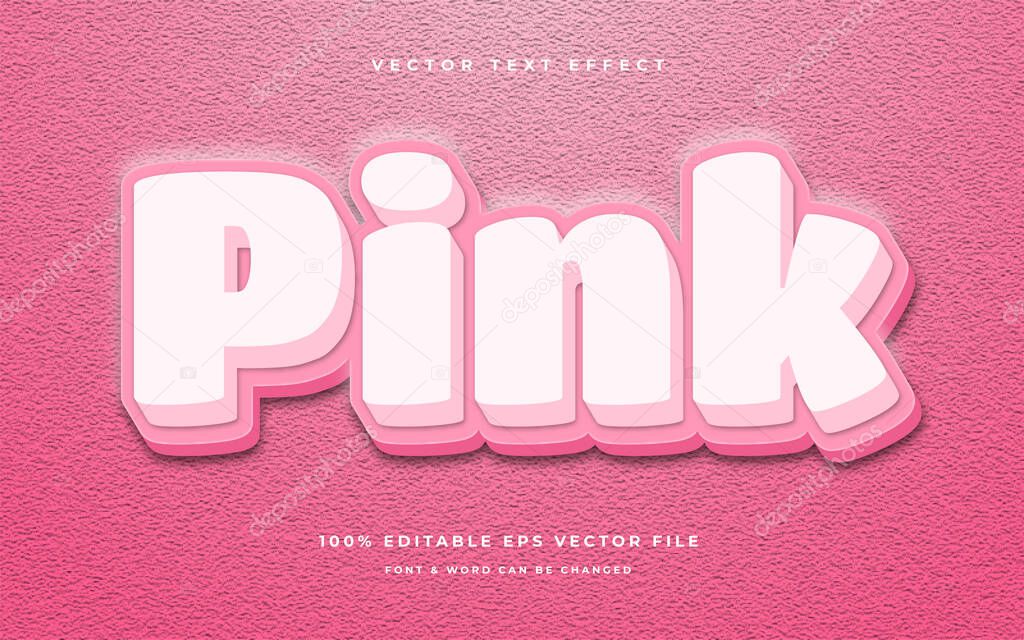 Pink editable text effect
