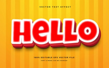 Merhaba çizgi film düzenlenebilir metin efekti