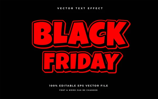 Effet Texte Modifiable Black Friday — Image vectorielle