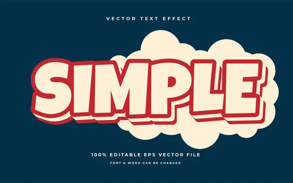 Eenvoudige Cartoon Bewerkbare Tekst Effect — Stockvector
