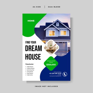 Modern ev satışı uçucu vektör şablonu