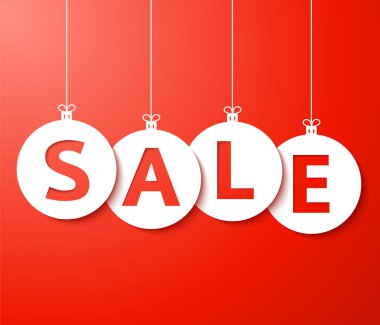 Noel satış (kesilmiş kağıt) vektör topları.